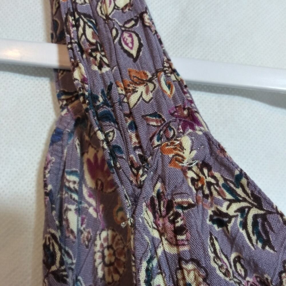 Angie Lavender Floral Sleeveless Dress with Twist Bow Detail Back Mini Size S - Picture 7 of 8